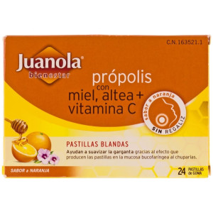 Juanola Pastillas Própolis Con Miel, Altea + Vitamina C Con Sabor A Naranja, 24 Uds