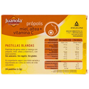 Juanola Pastillas Própolis Con Miel, Altea + Vitamina C Con Sabor A Naranja, 24 Uds
