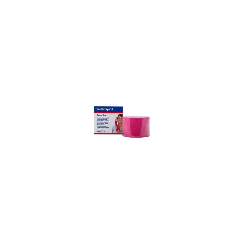 Leukotape K Cinta Autoadhesiva Elástica Rosa 5 Cm X 5 M, 1 Ud