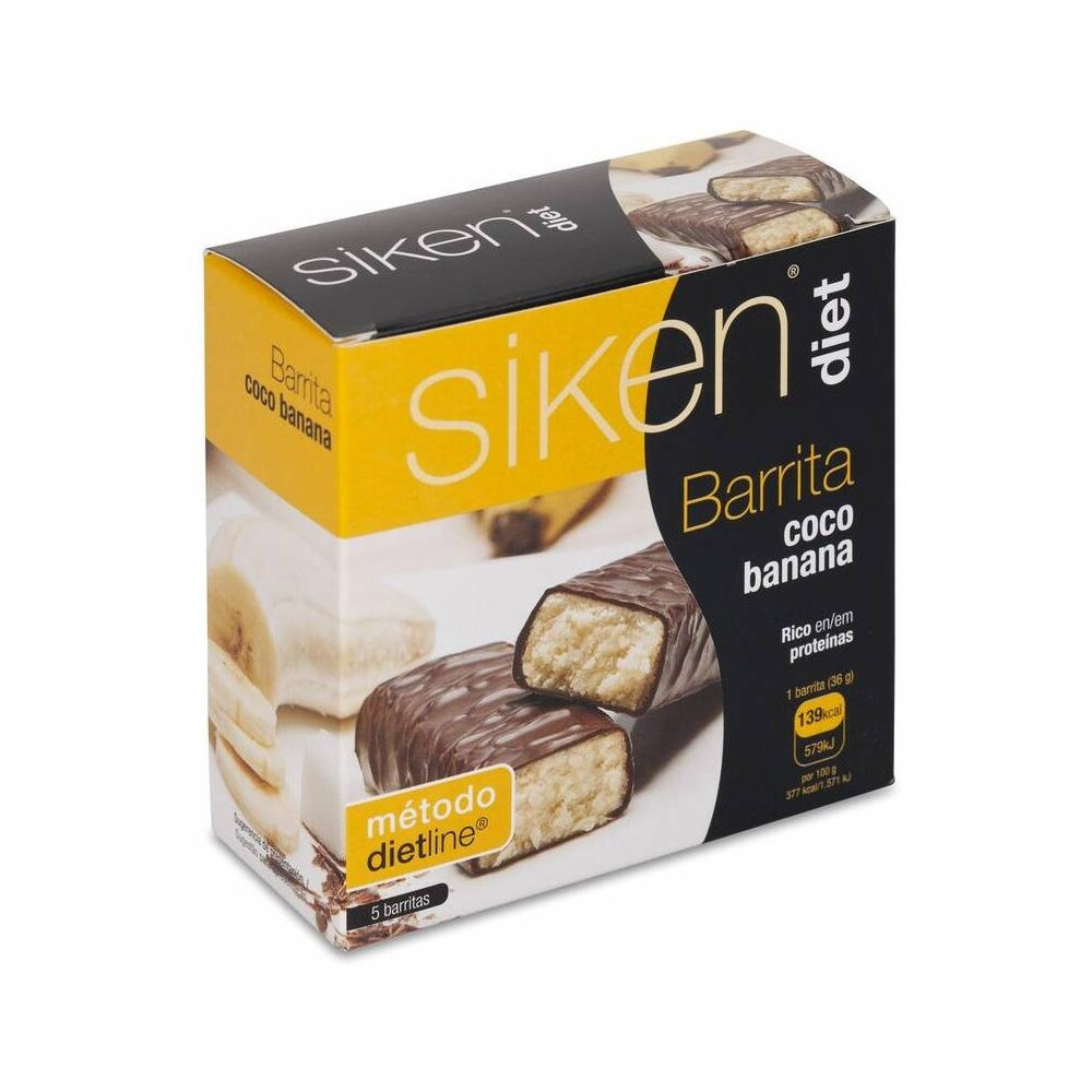 Siken Diet Barrita De Coco Con Banana, 5 Uds