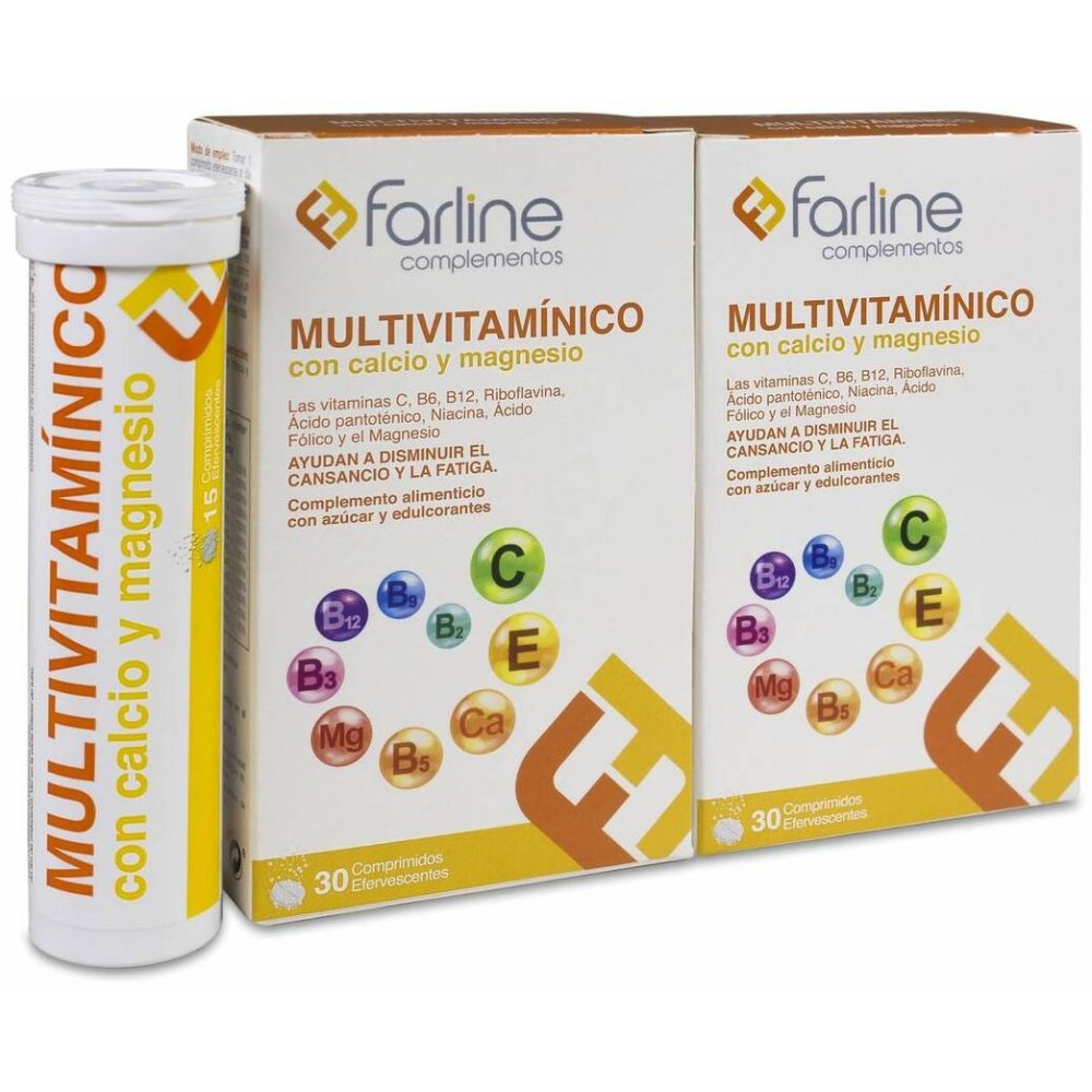 Duplo Farline Multivitamínico Comprimidos Efervescentes, 60 Uds