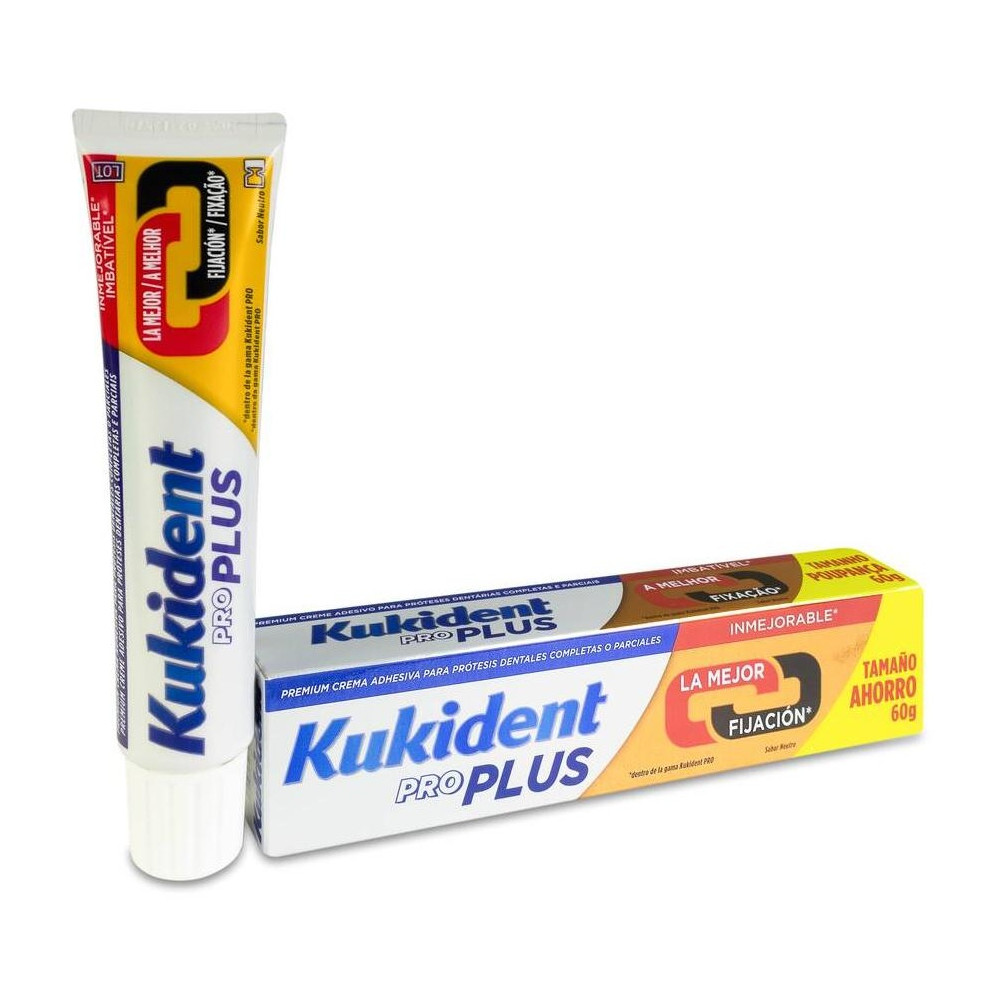 Kukident Proplus Adhesivo Para Prótesis Dentales Doble Acción 60G
