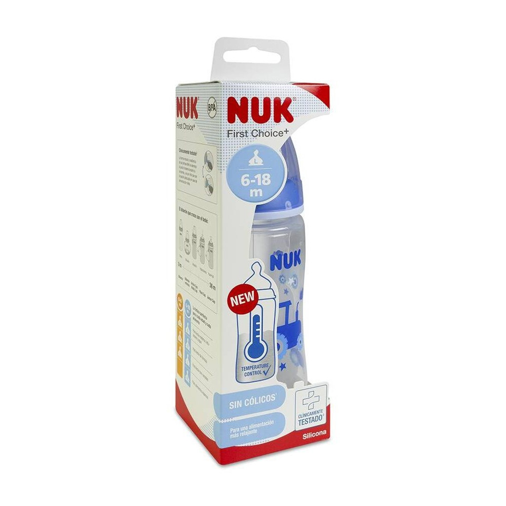 Nuk First Choice+ Biberón Tetina Silicona, Talla L 6-18M 300 Ml