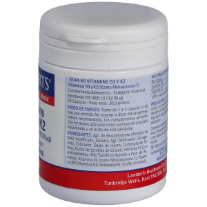 Lamberts Vitamina D3 1000 Ui Y K2 90 Μg 60Caps