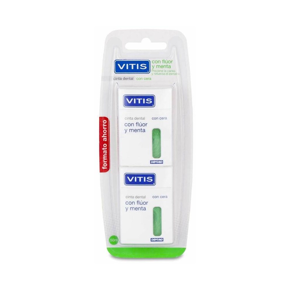 Vitis Cinta Dental Con Cera, Flúor Y Menta 2X50Cm