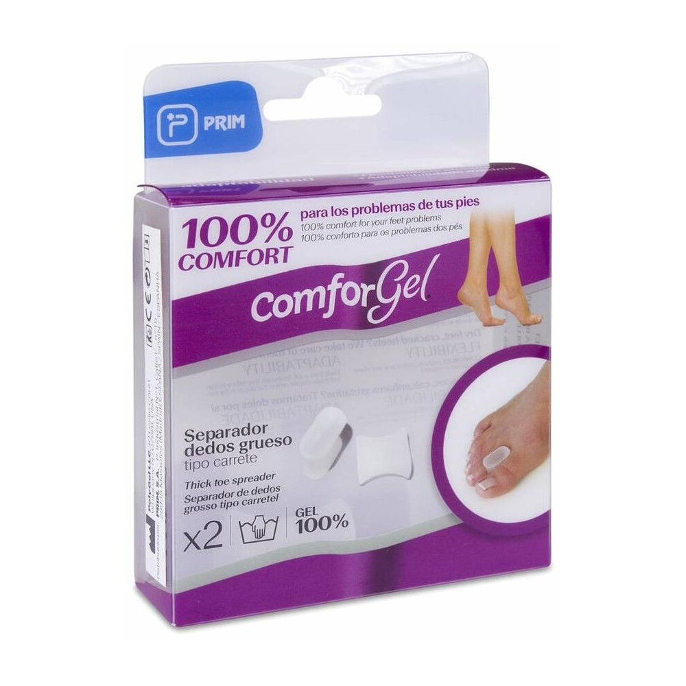 Comforgel Separador Dedos Grueso Carrete Talla S, 2 Uds