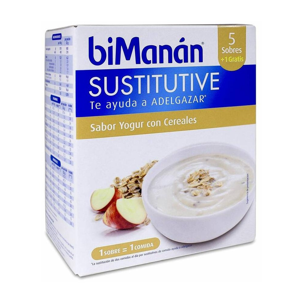 Bimanán Natillas Sustitutivas Sabor Yogur Con Cererales 6Uds