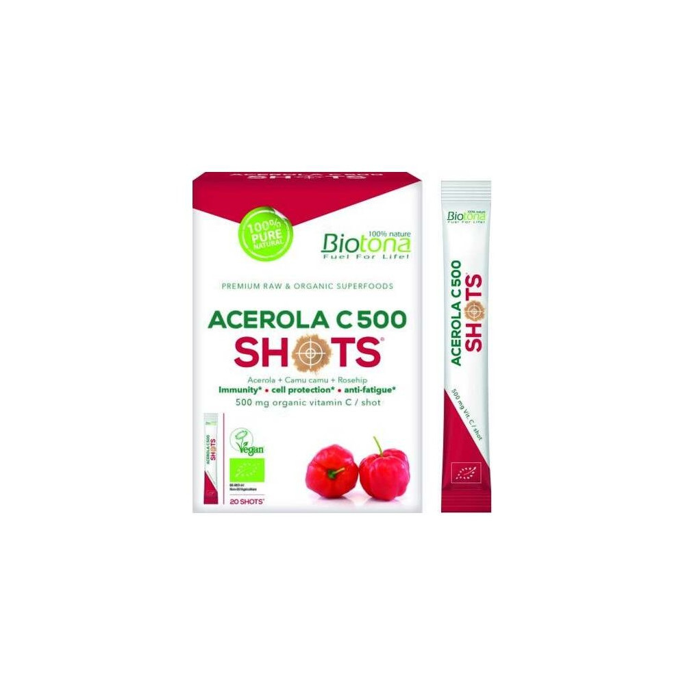 Acerola C 500 Raw 20Shots. Bio Sg Vegan