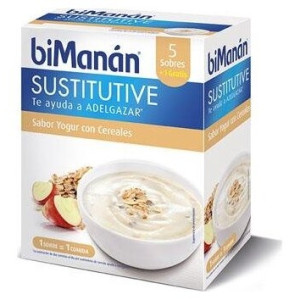 Bimanán Natillas Sustitutivas Sabor Yogur Con Cererales 6Uds