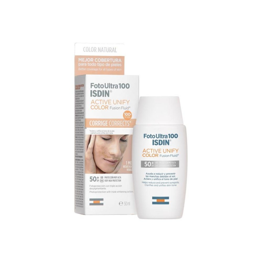 Isdin Fotoultra 100 Active Unify Fusion Fluid Color Antimanchas Spf 50+, 50 Ml