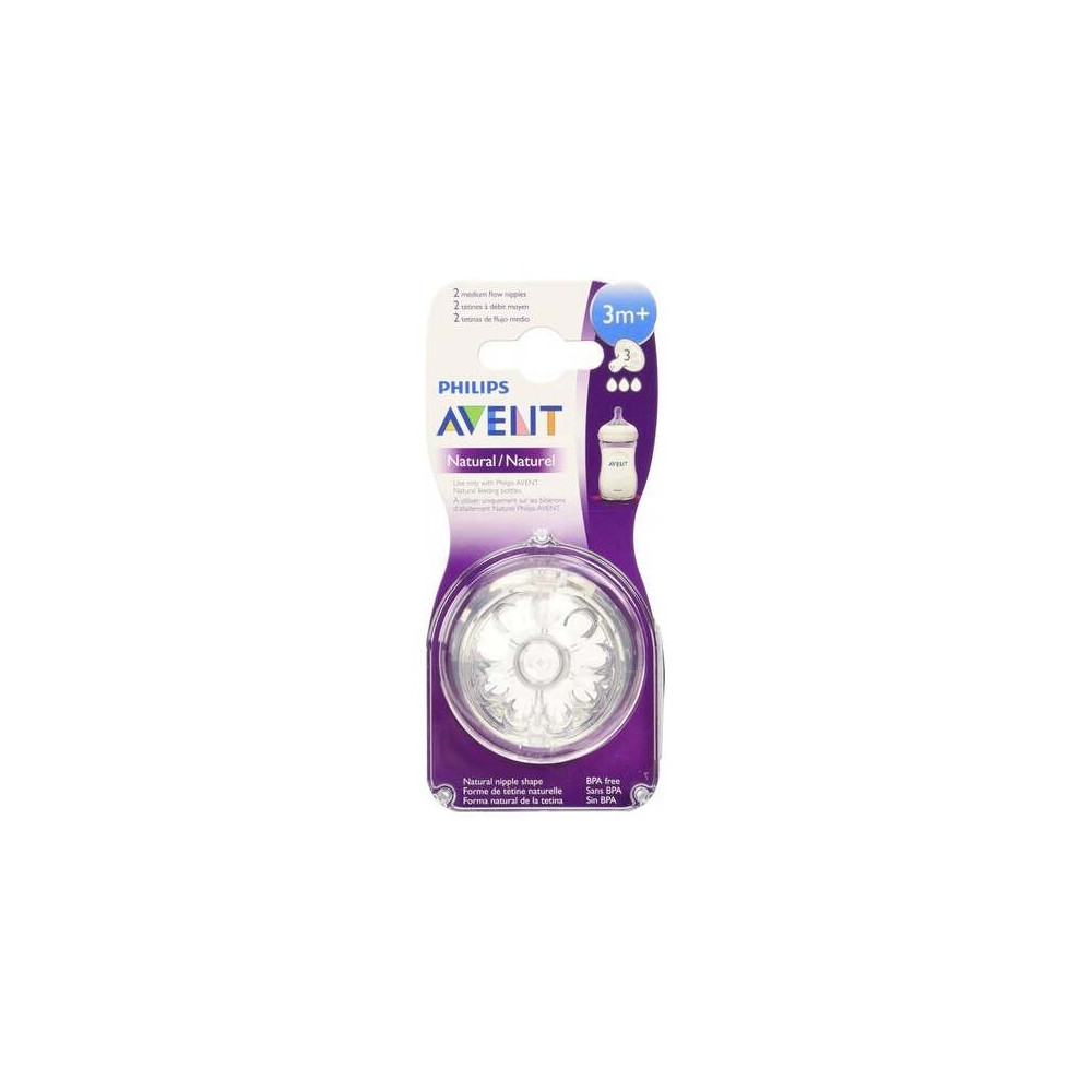 Avent Pack Tetinas Natural Flujo Medio 3M 2Uds
