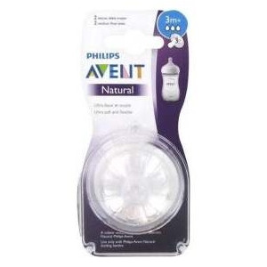 Avent Pack Tetinas Natural Flujo Medio 3M 2Uds