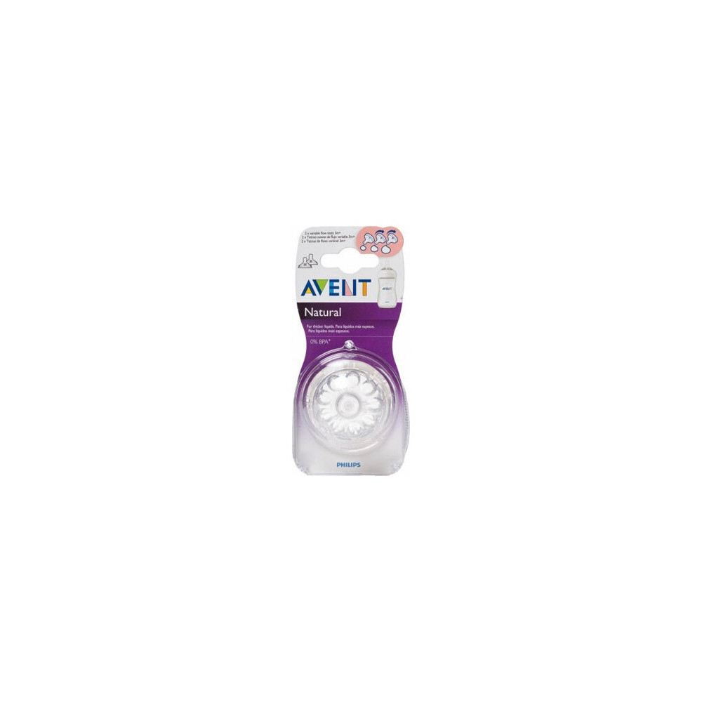 Avent Pack Tetinas Natural Flujo Variable 3M+ 2Uds