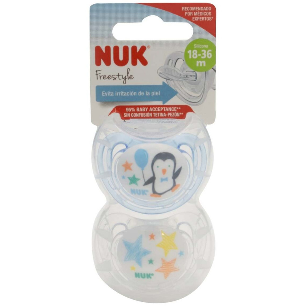 Nuk Chupete Freestyle Silicona 18-36 Meses, 2 Unidades