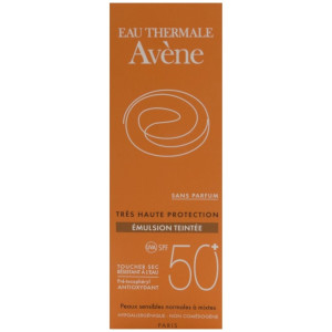 Avène Emulsión Coloreada Spf 50+ Toque Seco Oil Free Sin Perfume, 50 Ml