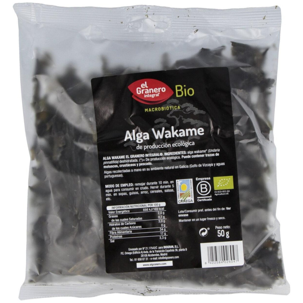 Granero Alimentacion Algas Wakame 50G