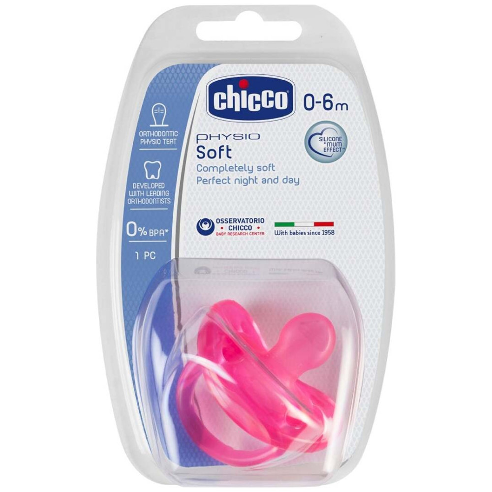 Chicco Chupete Physioforma Soft Orthodontic Silicona +0M Rosa 1Ud