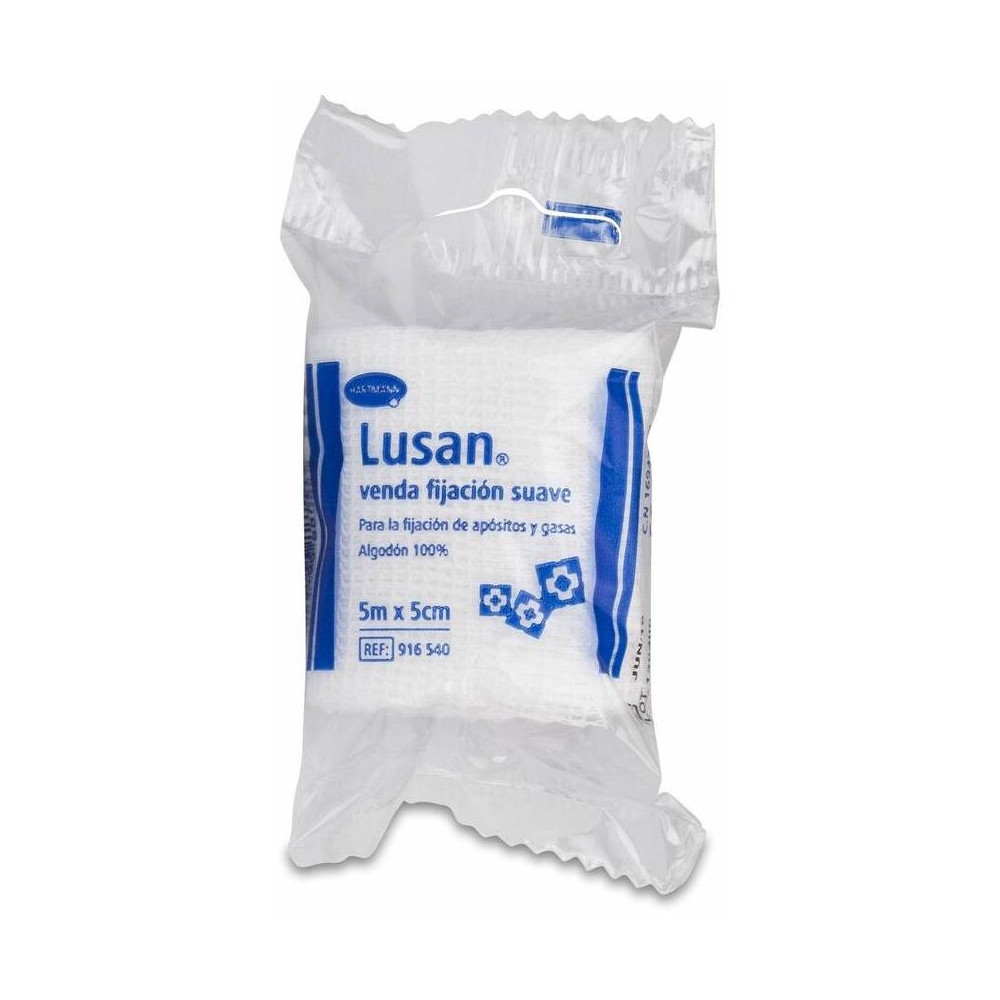 Lusan Venda De Gasa Hidrofila Cambric Fijación Suave 5 Cm X 5 M, 1 Ud