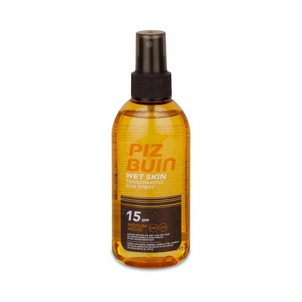 Piz Buin Wet Skin Spray Solar Transparente Spf 15, 150 Ml