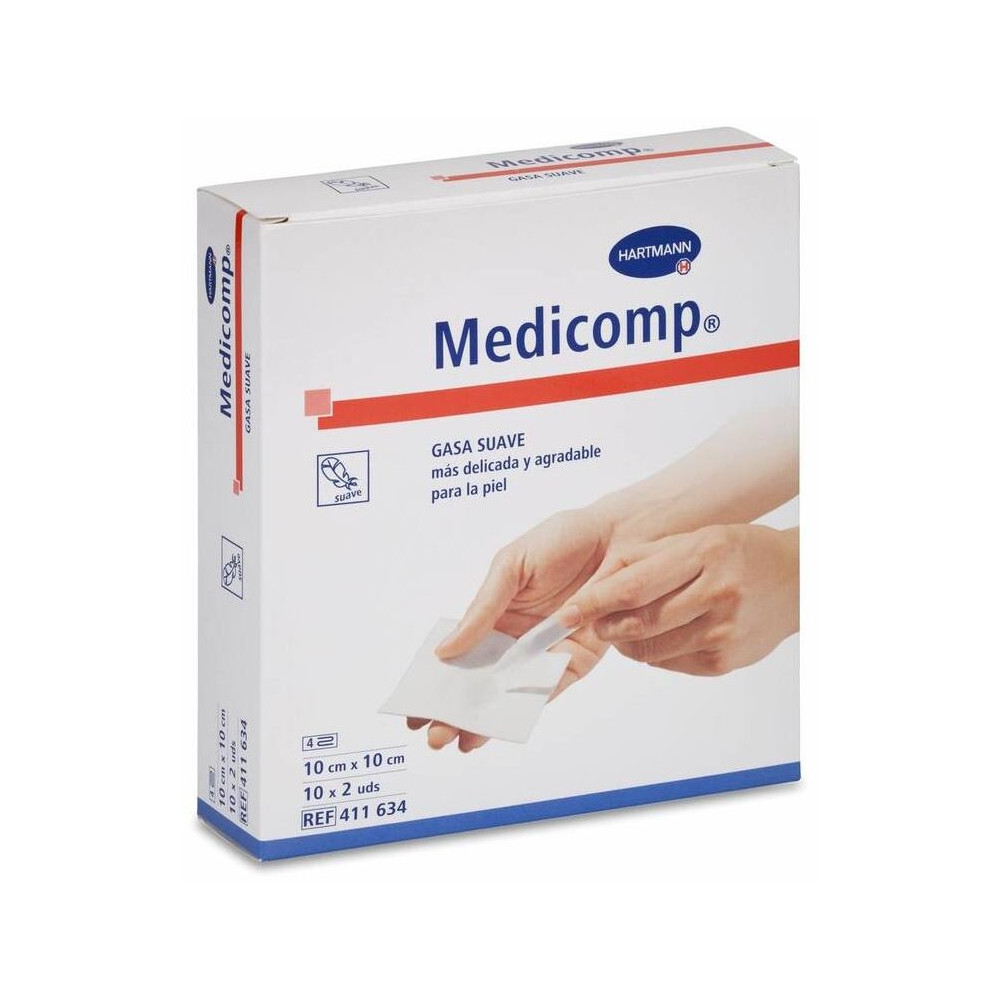 Medicomp Compresas Apósito Estéril 10X10Cm 10 Sobres 2Uds