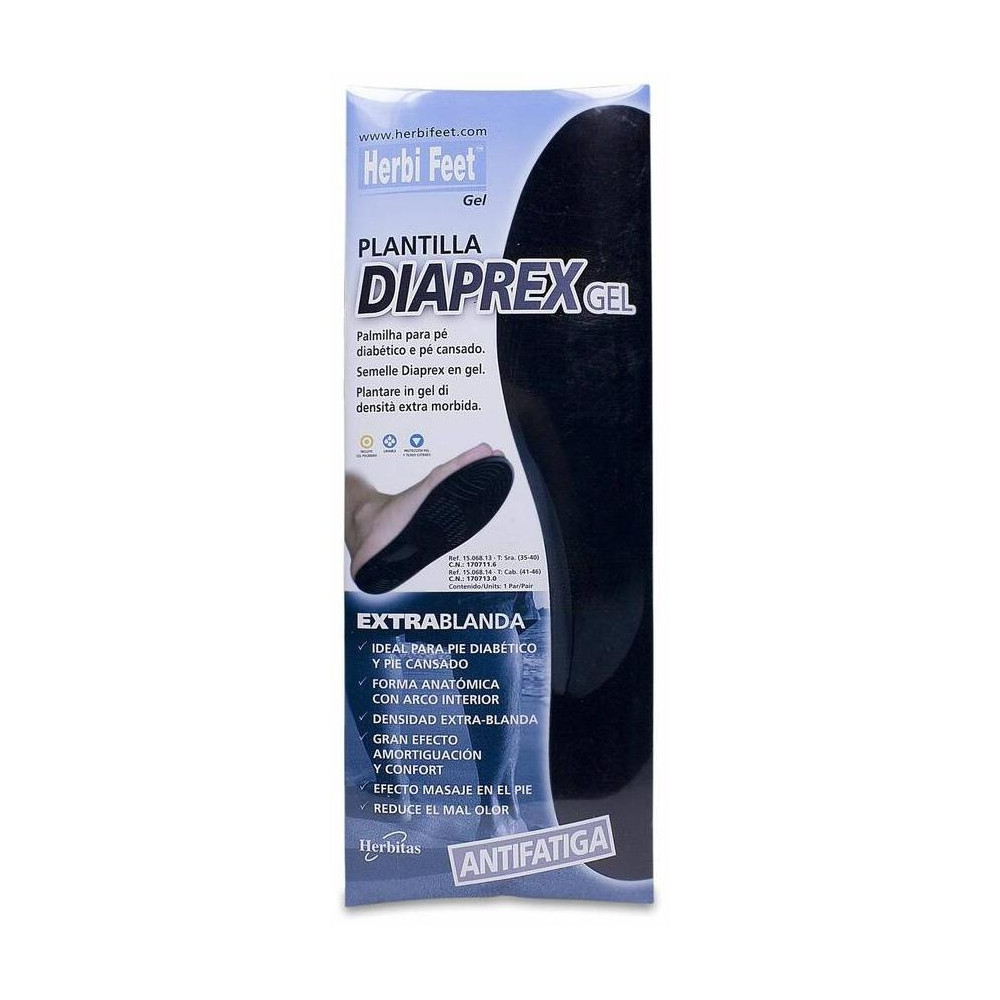Herbifeet Diaprex Plantilla De Gel Talla L, 1 Par