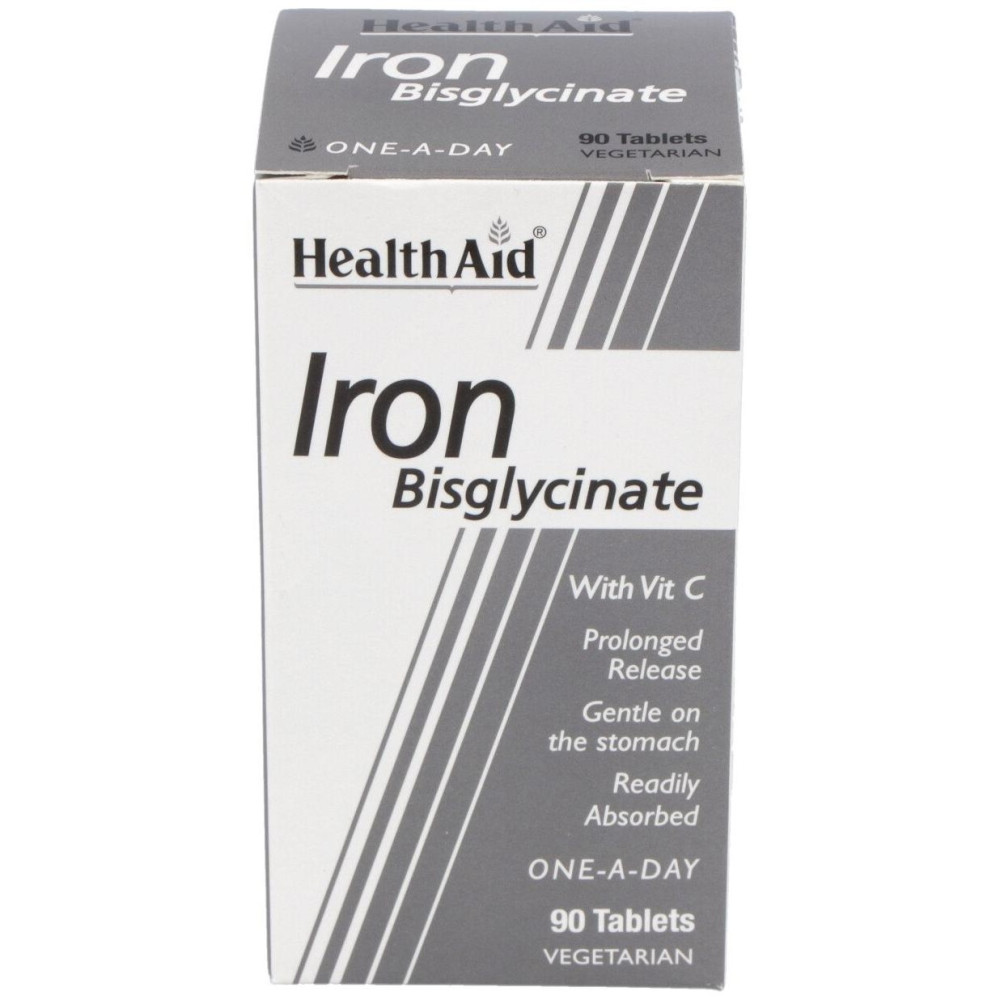 Hierro Bisglycinate Iron+Vit.C 90Comp. Health Aid