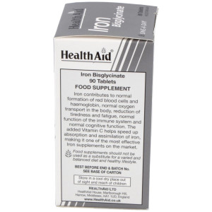 Hierro Bisglycinate Iron+Vit.C 90Comp. Health Aid