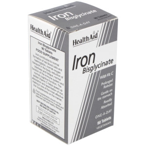 Hierro Bisglycinate Iron+Vit.C 90Comp. Health Aid