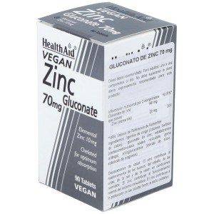 Healthaid Gluconato De Zinc 70 Mg 90 Comprimidos