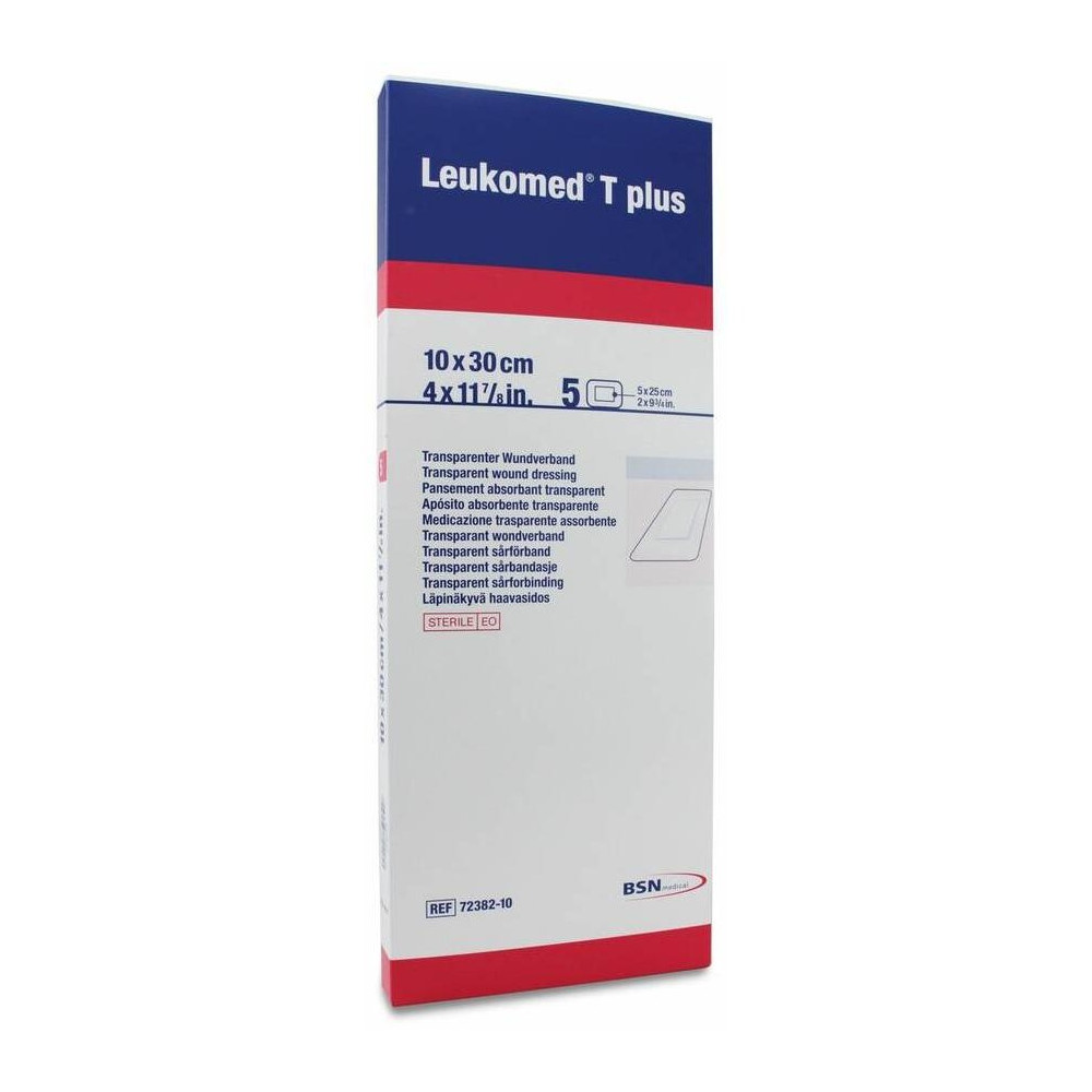 Leukomed T Plus Apósito Transparente 10 Cm X 30 Cm, 5 Uds