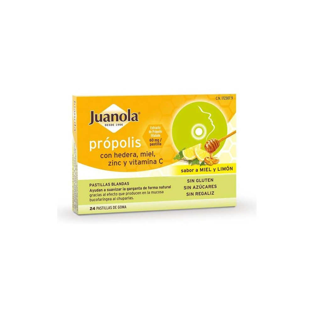 Juanola Pastillas Própolis + Hedera Con Miel, Zinc Y Vitamina C, 24 Uds
