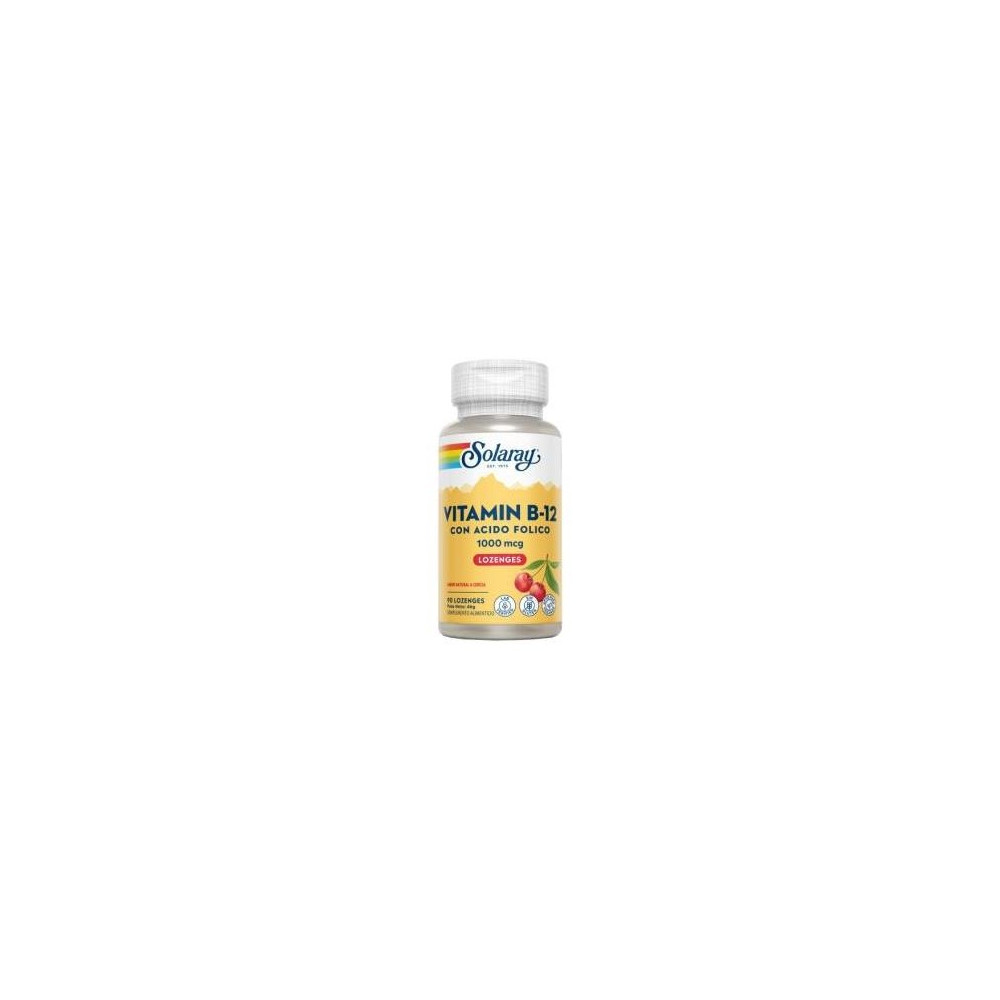 Solaray Vitamina B12 + Ácido Fólico 1000Mg Sublingual 90Comp