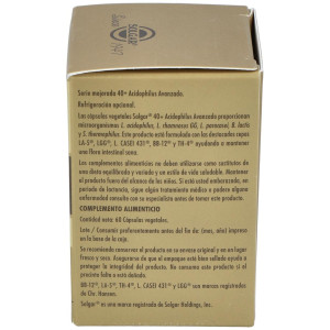 40 Plus Acidophilus Avanzado Cápsulas Vegetales 60 U