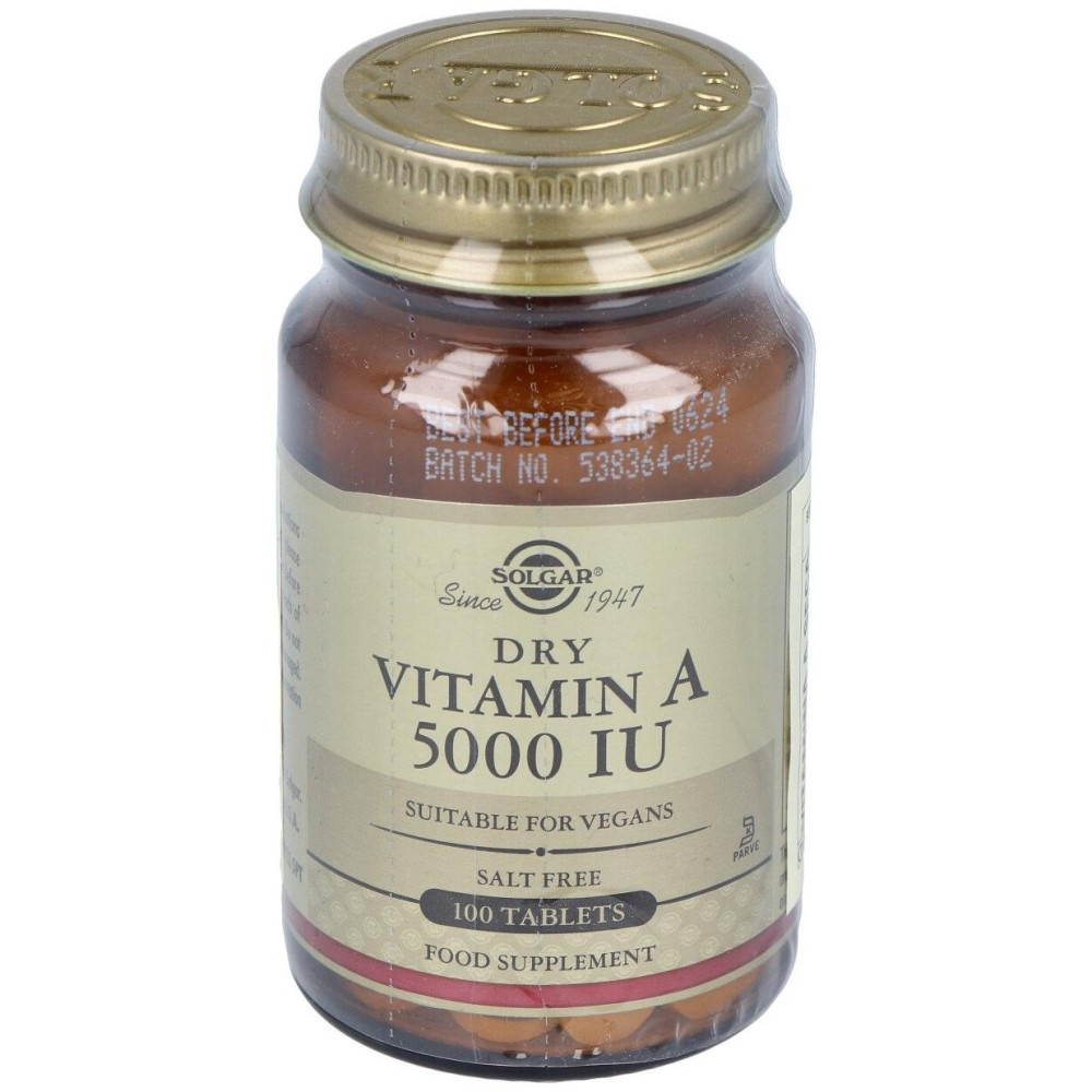 Solgar Vitamina A Seca 5000Ui 1500Mcg 100Comp