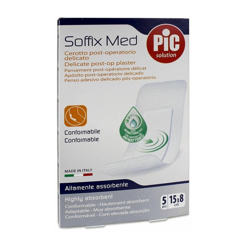 Pic Soffix Med Antibacteriano Post Op Aposito Adhesivo 15 X 8 C