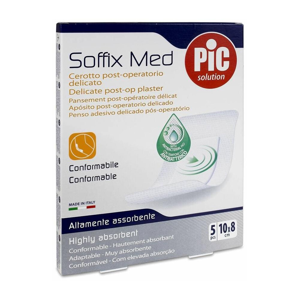 Pic Soffix Med Antibacteriano Post Op Aposito Adhesivo 10 X 8 C