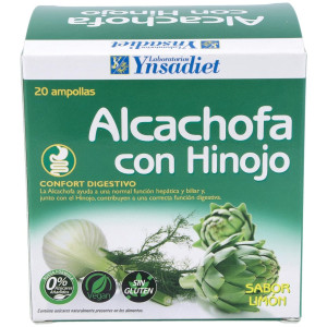 Ynsadiet Alcachofa Con Hinojo Sabor Limón 20 Ampollas