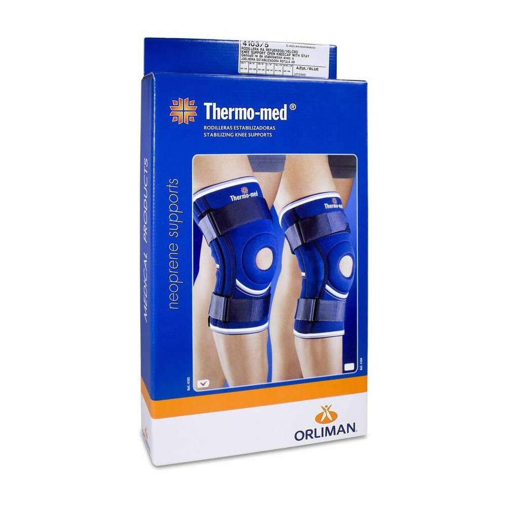 Orliman Thermomed Rodillera De Neopreno Con Cinchas Azul Ref. 4103 Talla 5, 1 Ud
