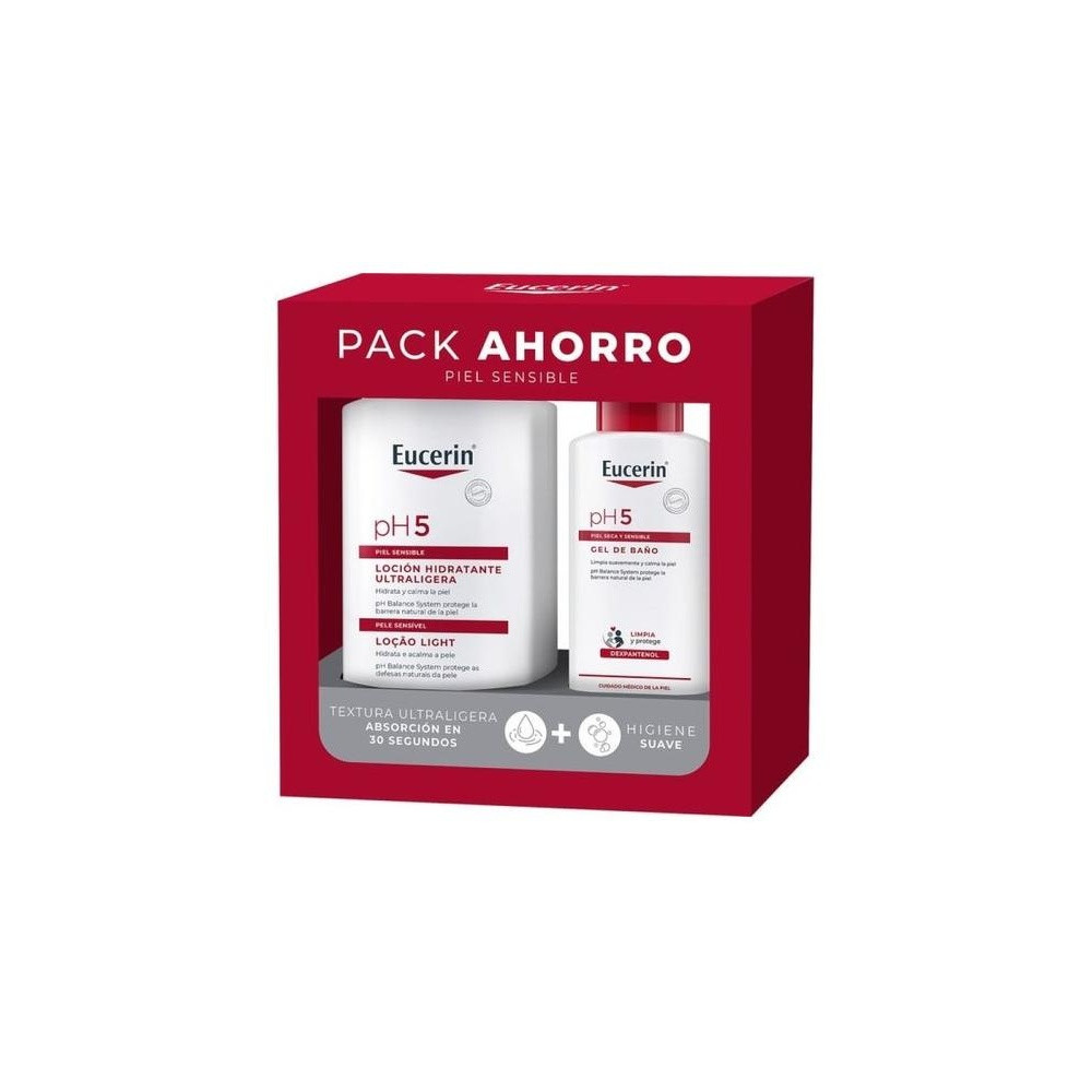 Eucerin Pack Ph5 Loción Ultaligera 1L + Gel Baño 200Ml