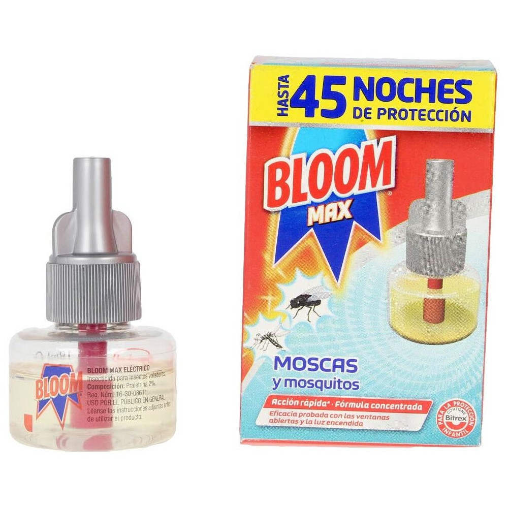 Bloom Max Moscas Y Mosquitos Rec.Eléctrico Líquido 45 Noches 18 Ml