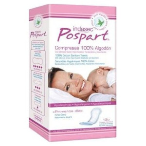 Indasec Pospart Compresas Primeros Días, 12 Uds
