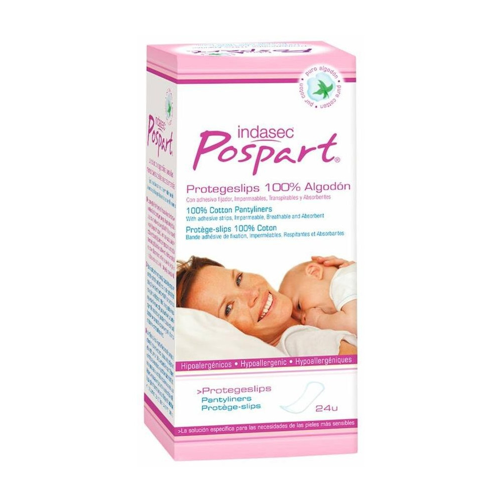 Pospart Protegeslips Tocológico 100% Algodón 24 U