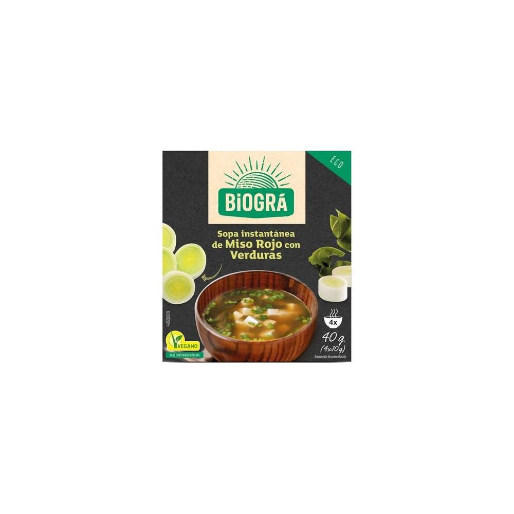 Biogra Sopa Miso Rojo Verduras Bio 40G