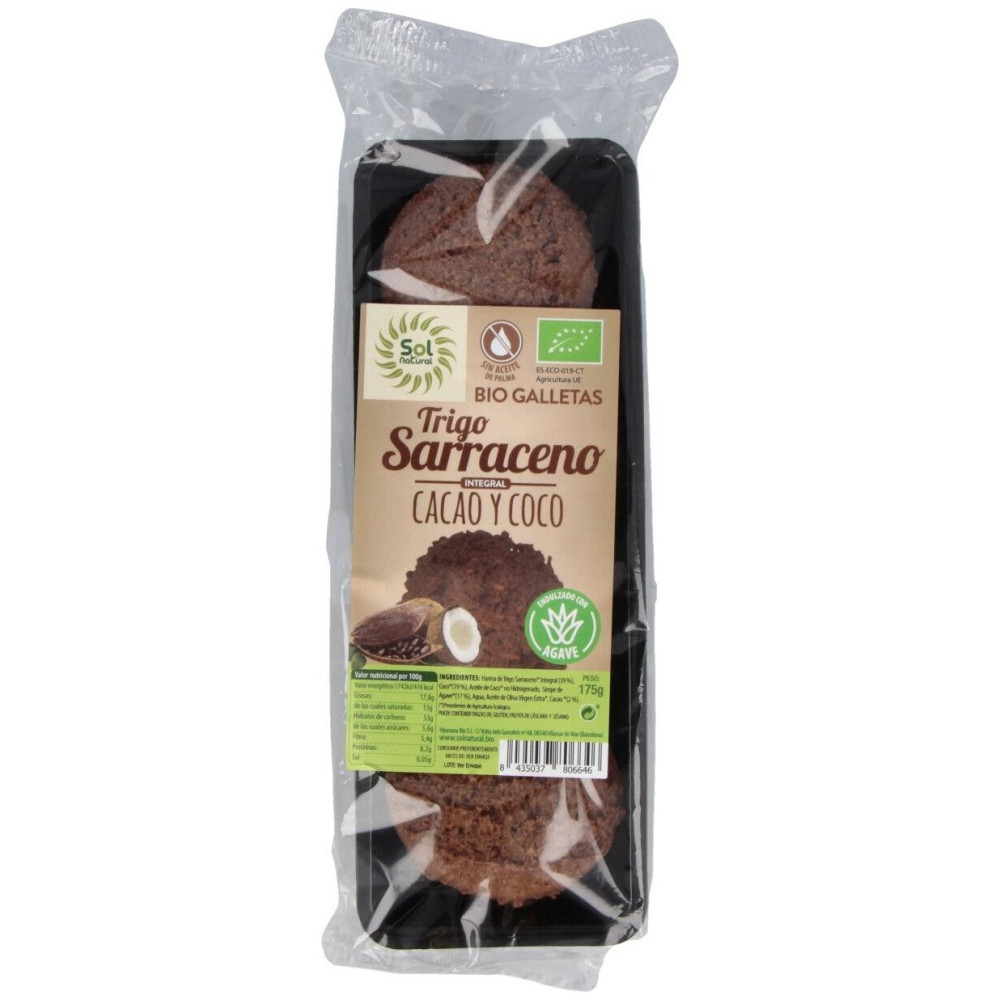 Solnatural Galletas Trigo Sarraceno Coco Cacao 175G