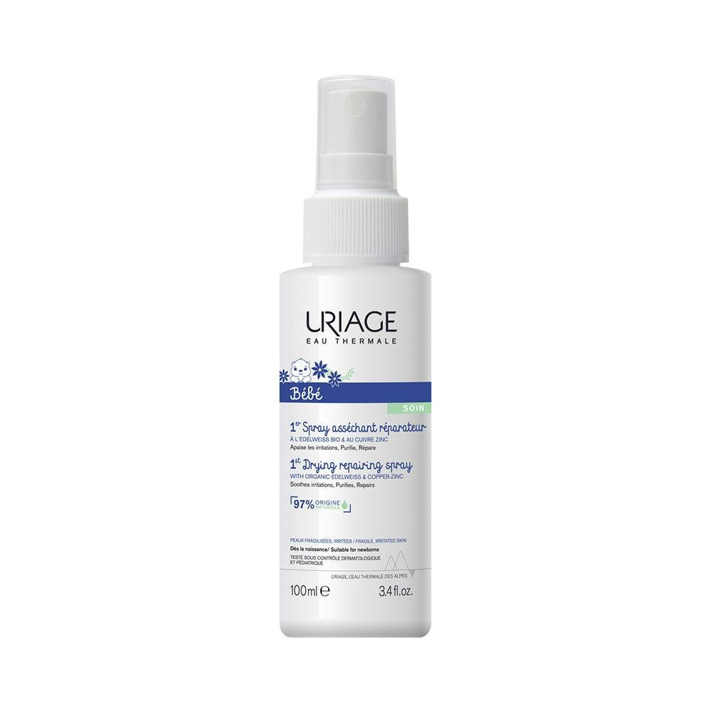 Uriage Bébé 1Er Cu Zn+ Spray Asséchant Réparateur Cheveux 100Ml
