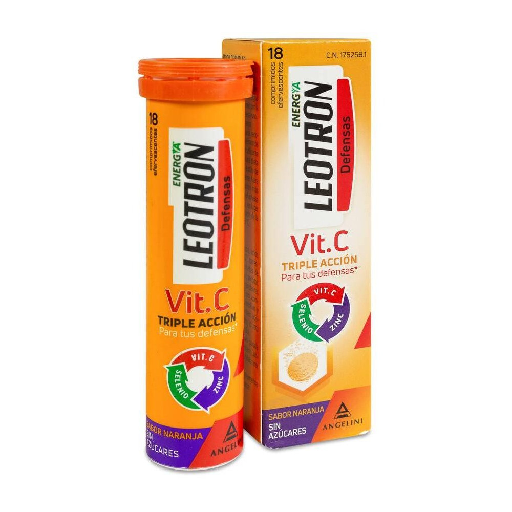 Vitamina C Triple Acción Comprimidos Efervescentes Naranja 18 U