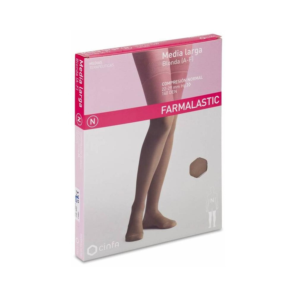 Farmalastic Medias Largas Compresión Normal Color Camel T-G 1 Par