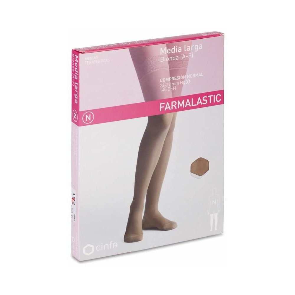 Farmalastic Media Larga Blonda (A-F) Comp. Normal T-Extra Grande Camel 1Ud