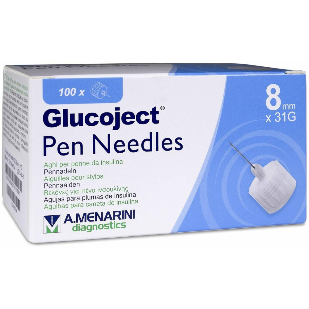 Menarini Glucoject Pen Needles, 31 G 8Mm 100 Unidades