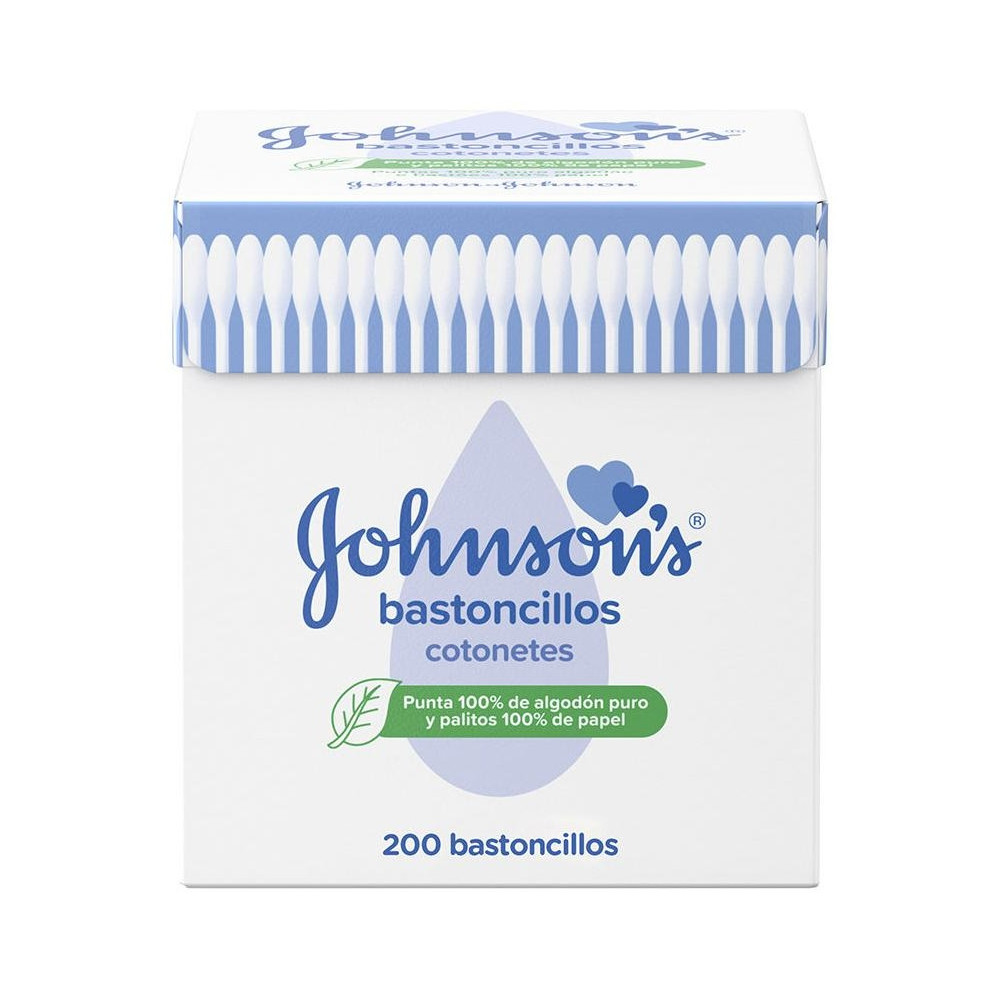 Johnson'S Baby Bastoncillos Para Bebé, Niños Y Adultos, Con Extremos De Algodón 100% Puro 200 U